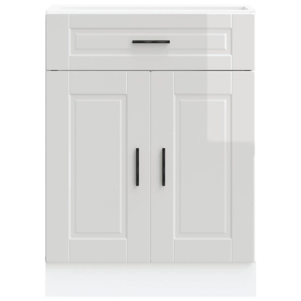 vidaXL Kitchen Base Cabinet Porto High Gloss White Engineered Wood