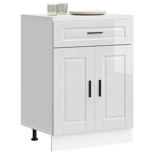 vidaXL Kitchen Base Cabinet "Porto" High Gloss White Engineered Wood