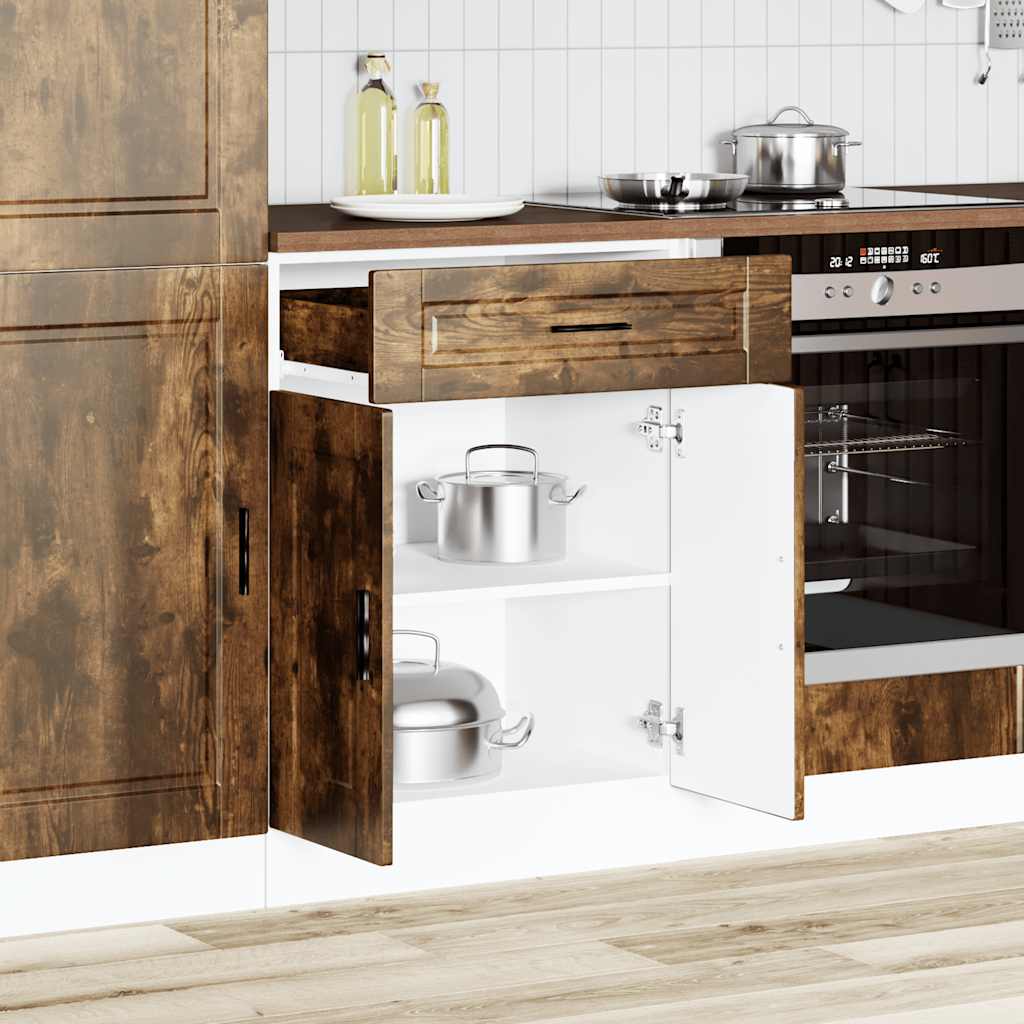 vidaXL Kitchen Base Cabinet "Porto" Smoked Oak Engineered Wood