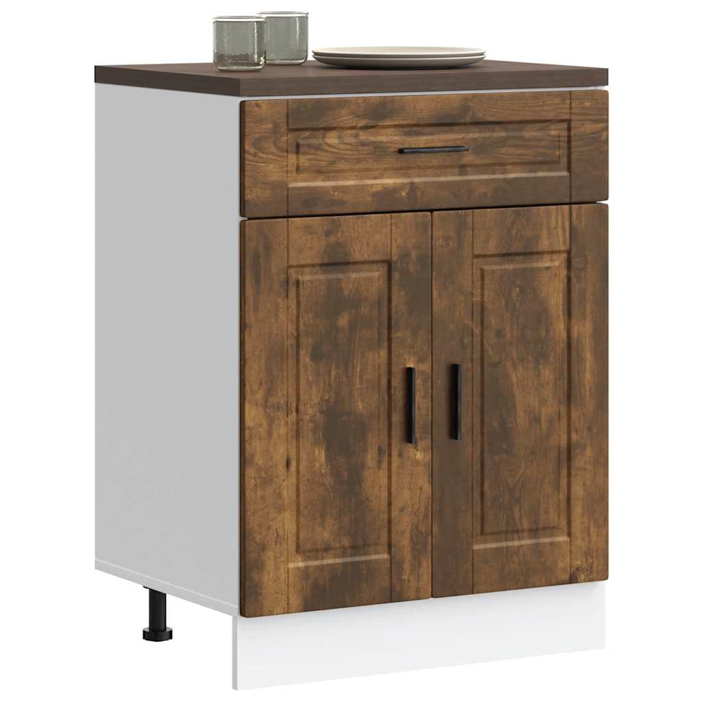 vidaXL Kitchen Base Cabinet "Porto" Smoked Oak Engineered Wood