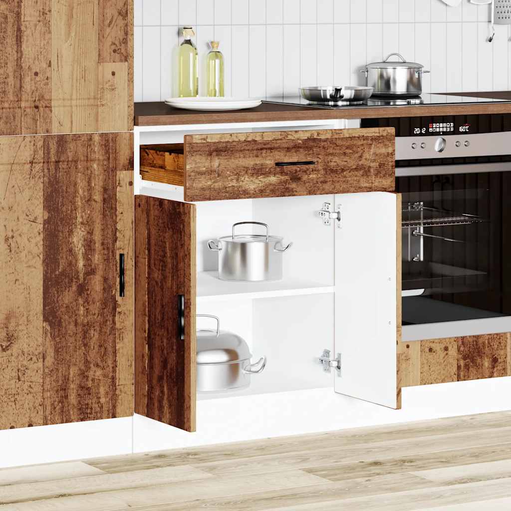 vidaXL Kitchen Base Cabinet "Porto" Old Wood Engineered Wood