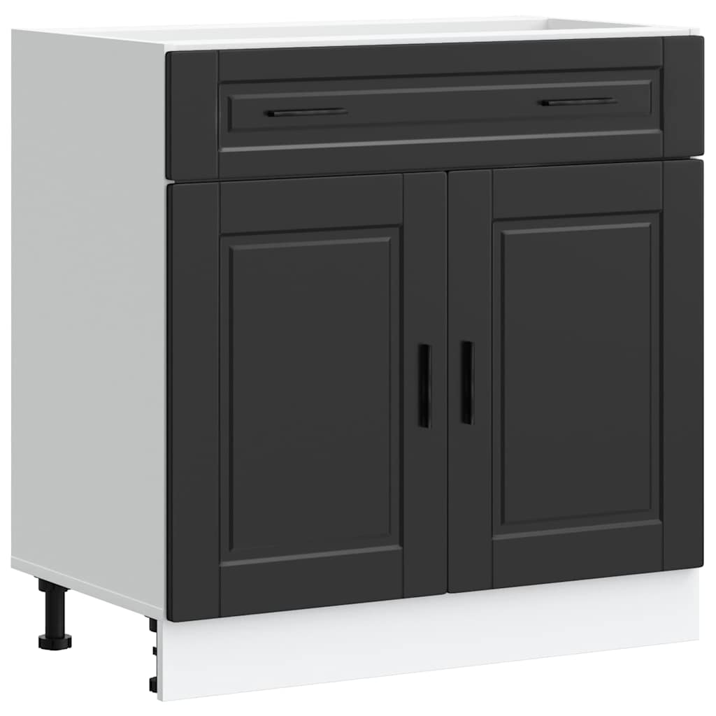 vidaXL Kitchen Base Cabinet "Porto" Black Engineered Wood