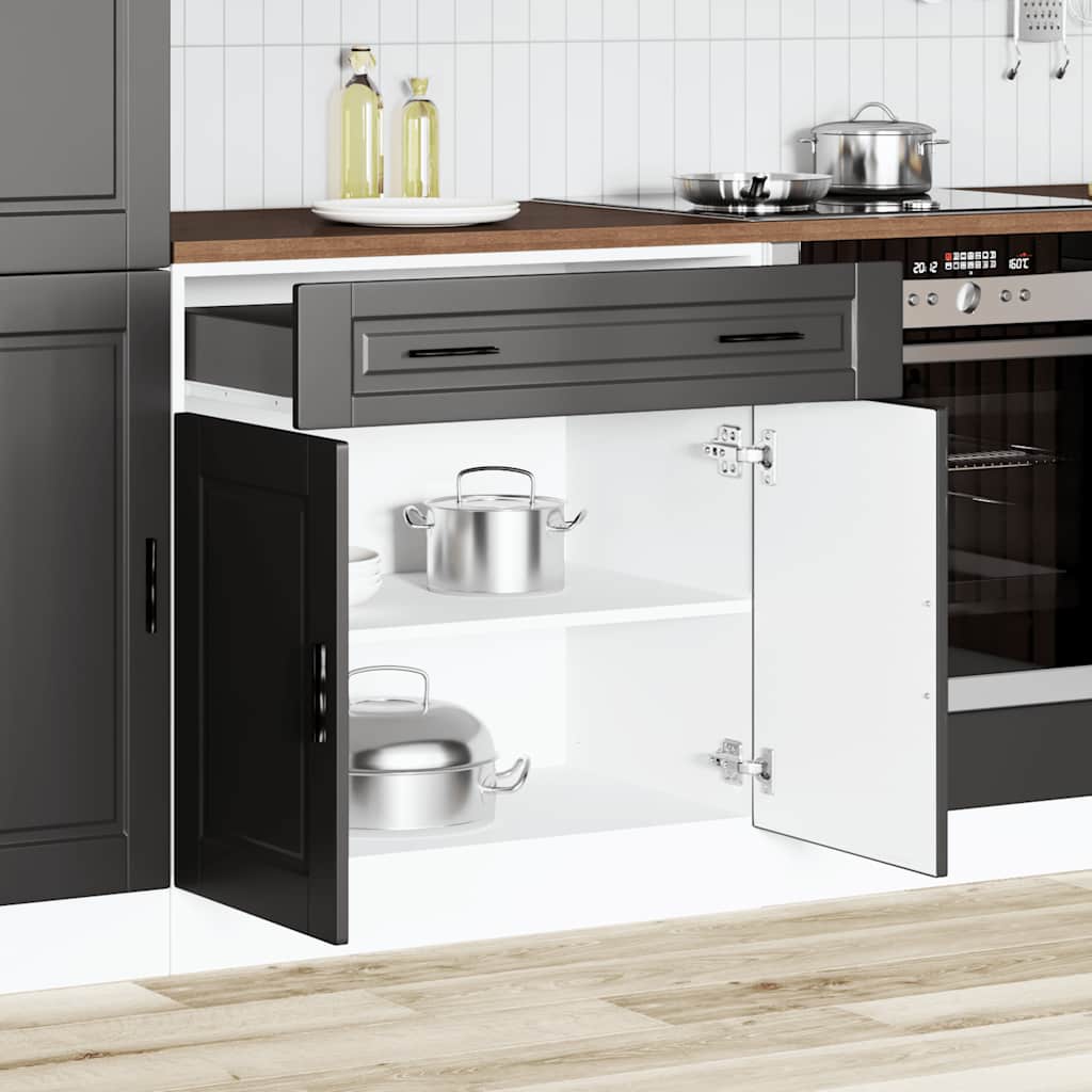 vidaXL Kitchen Base Cabinet "Porto" Black Engineered Wood