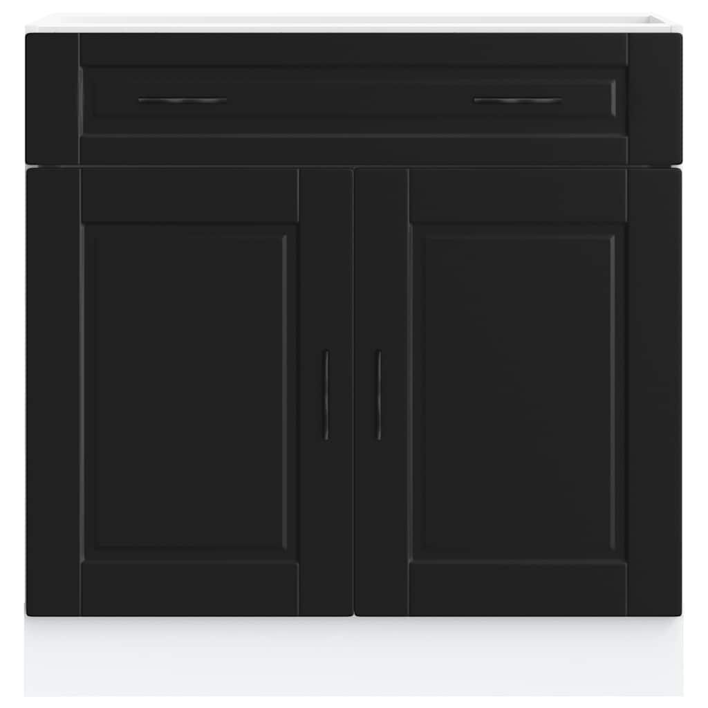 vidaXL Kitchen Base Cabinet "Porto" Black Engineered Wood