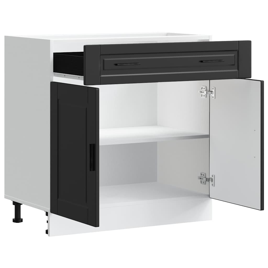 vidaXL Kitchen Base Cabinet "Porto" Black Engineered Wood