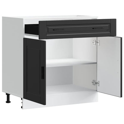 vidaXL Kitchen Base Cabinet "Porto" Black Engineered Wood