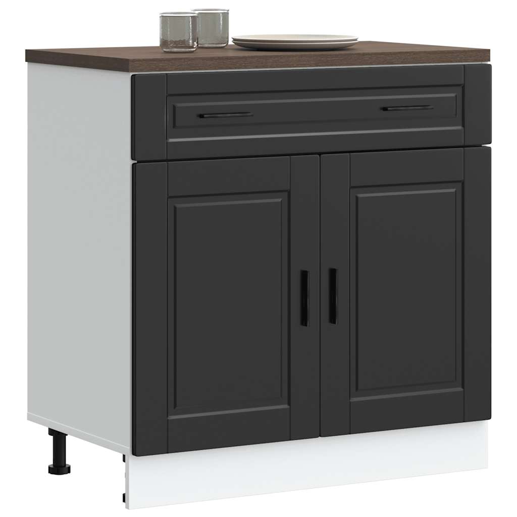 vidaXL Kitchen Base Cabinet "Porto" Black Engineered Wood