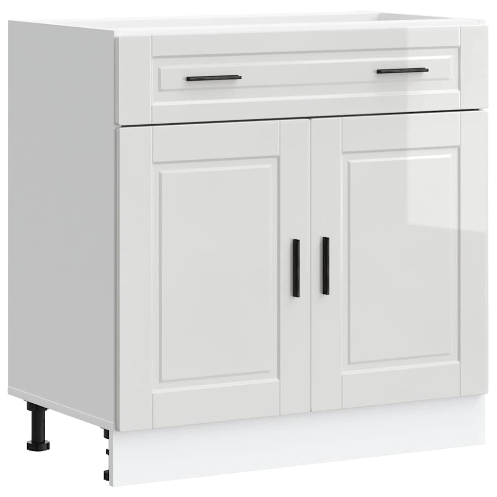 vidaXL Kitchen Base Cabinet "Porto" High Gloss White Engineered Wood