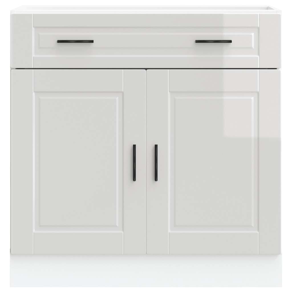 vidaXL Kitchen Base Cabinet "Porto" High Gloss White Engineered Wood