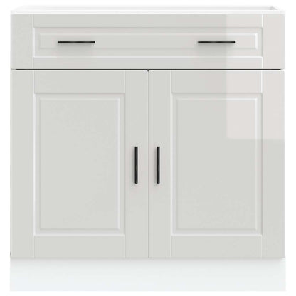vidaXL Kitchen Base Cabinet "Porto" High Gloss White Engineered Wood