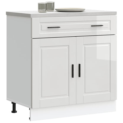 vidaXL Kitchen Base Cabinet "Porto" High Gloss White Engineered Wood