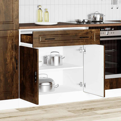vidaXL Kitchen Base Cabinet "Porto" Smoked Oak Engineered Wood