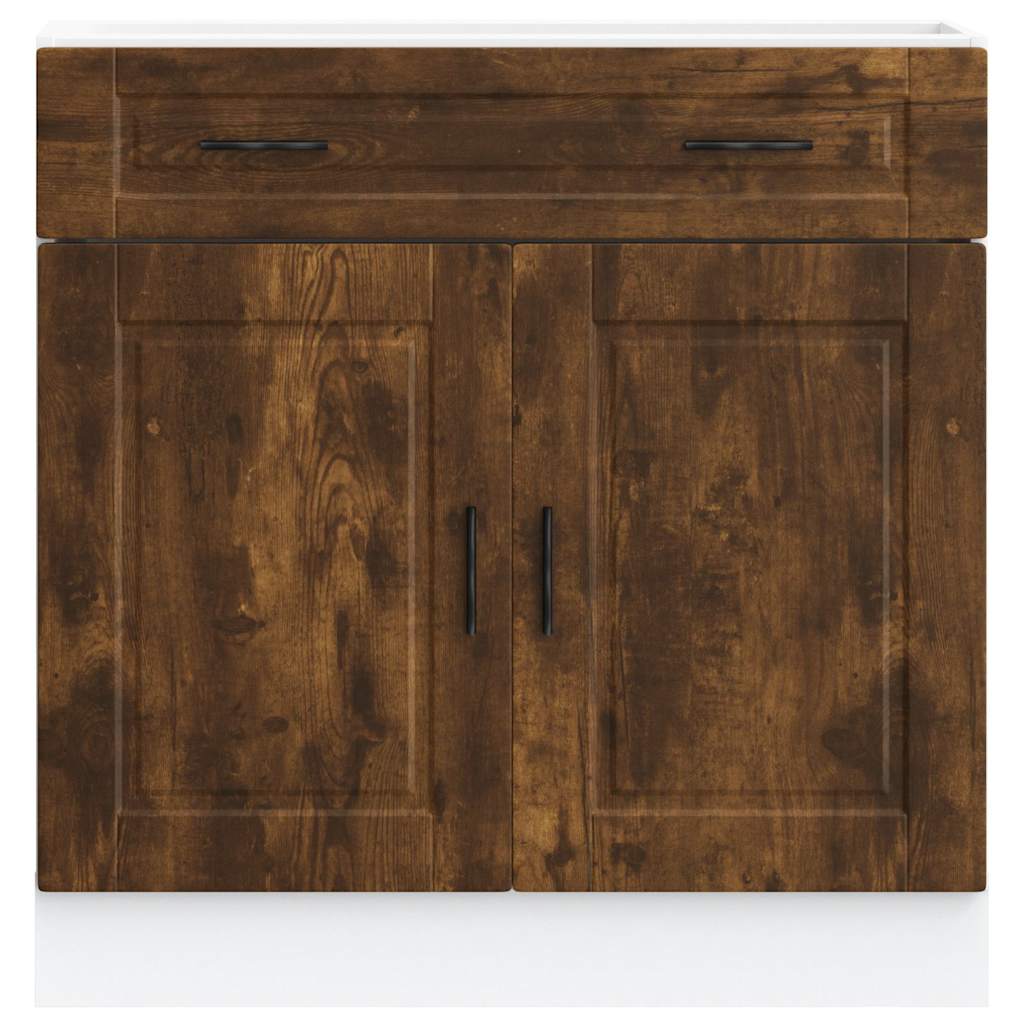 vidaXL Kitchen Base Cabinet "Porto" Smoked Oak Engineered Wood