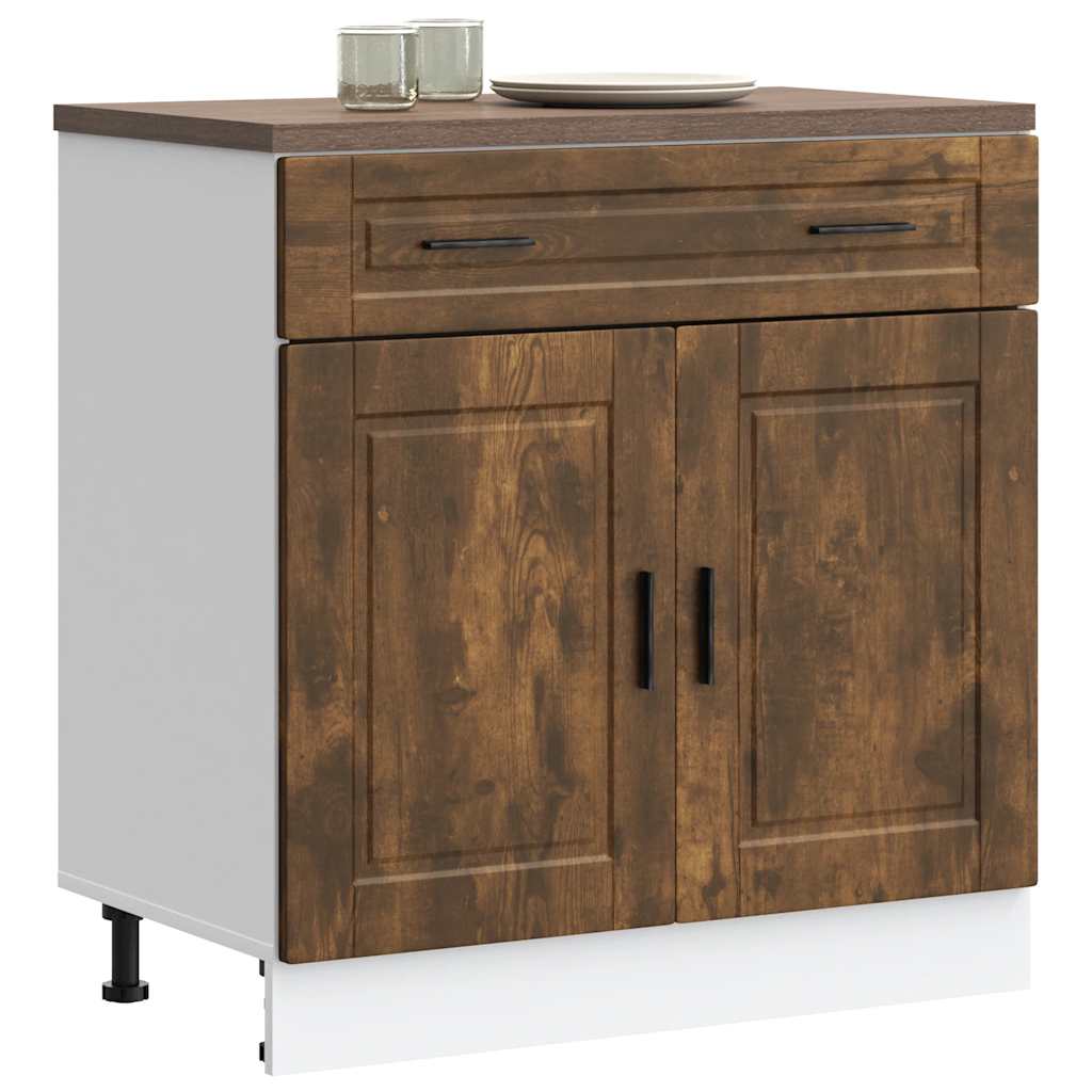vidaXL Kitchen Base Cabinet "Porto" Smoked Oak Engineered Wood