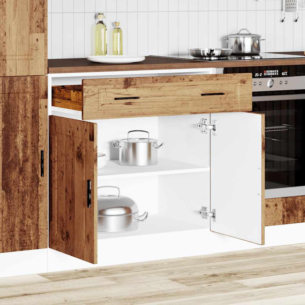 vidaXL Kitchen Base Cabinet "Porto" Old Wood Engineered Wood