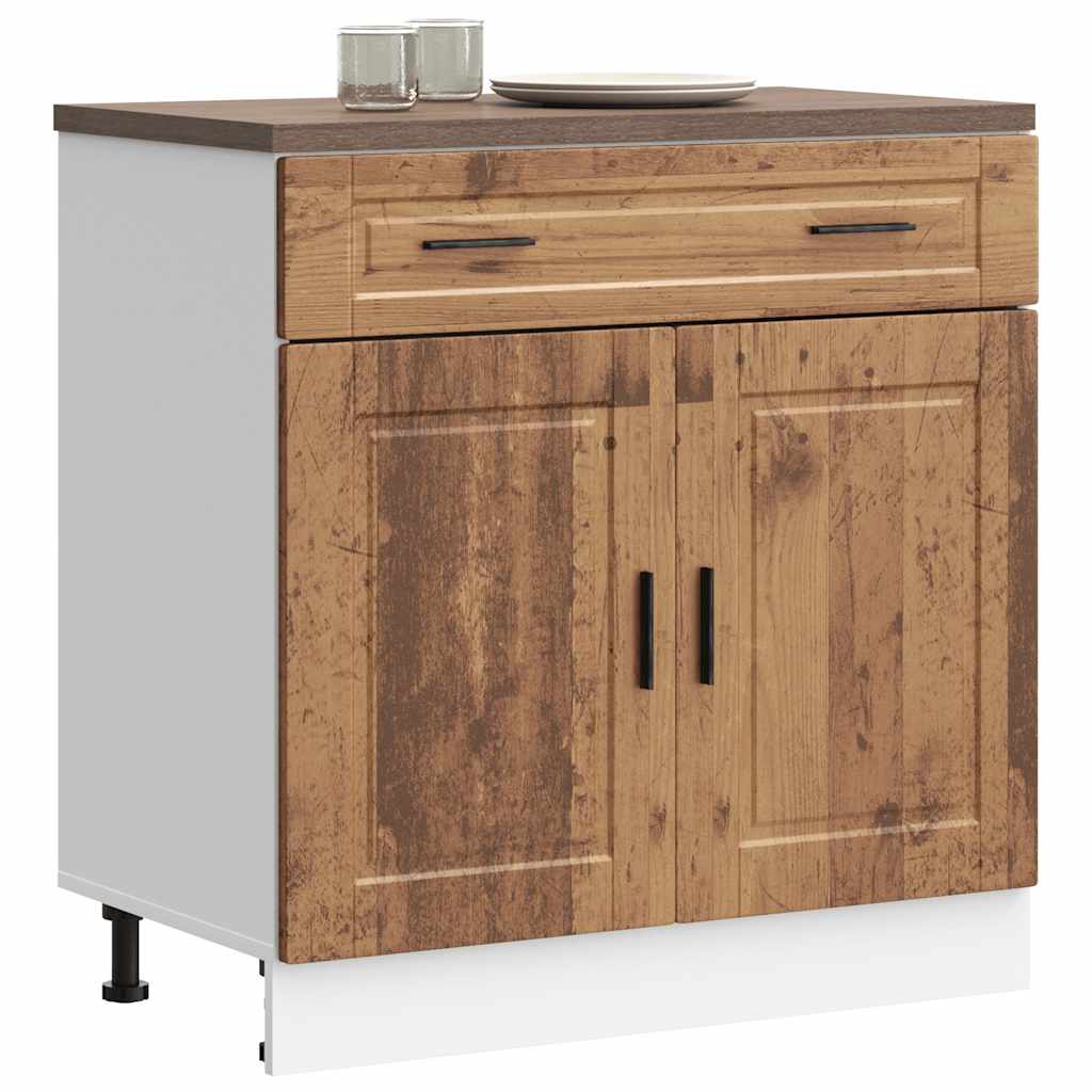 vidaXL Kitchen Base Cabinet "Porto" Old Wood Engineered Wood