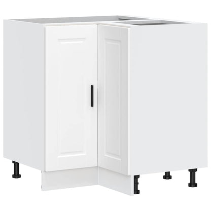 vidaXL Kitchen Corner Base Cabinet Porto White Engineered Wood