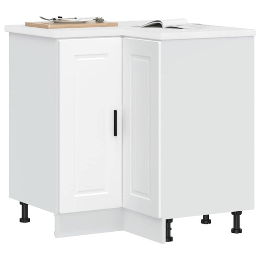 vidaXL Kitchen Corner Base Cabinet "Porto" White Engineered Wood