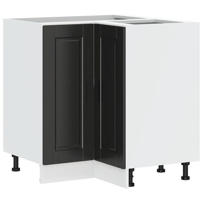 vidaXL Kitchen Corner Base Cabinet "Porto" Black Engineered Wood