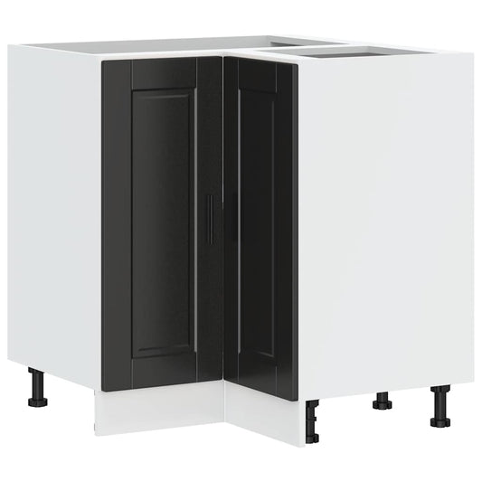 vidaXL Kitchen Corner Base Cabinet Porto Black Engineered Wood
