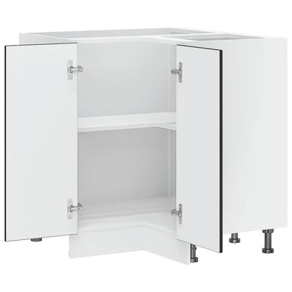 vidaXL Kitchen Corner Base Cabinet "Porto" Black Engineered Wood
