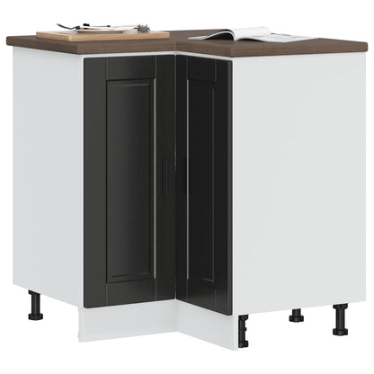 vidaXL Kitchen Corner Base Cabinet "Porto" Black Engineered Wood