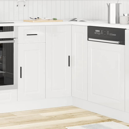 vidaXL Kitchen Corner Base Cabinet Porto High Gloss White Engineered Wood