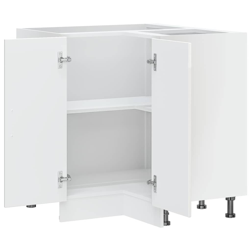 vidaXL Kitchen Corner Base Cabinet Porto High Gloss White Engineered Wood