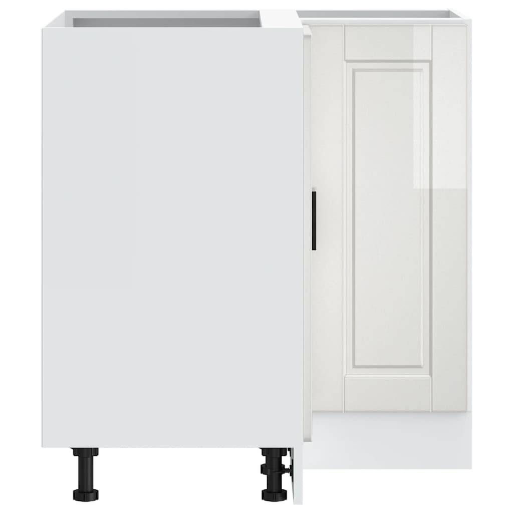 vidaXL Kitchen Corner Base Cabinet Porto High Gloss White Engineered Wood