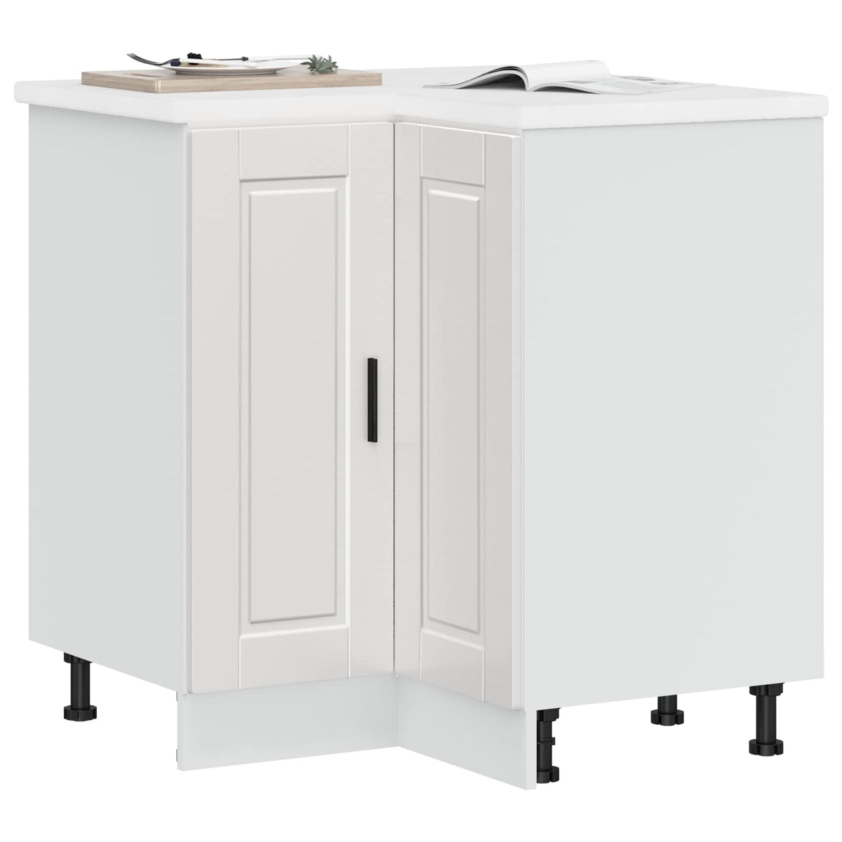 vidaXL Kitchen Corner Base Cabinet "Porto" High Gloss White