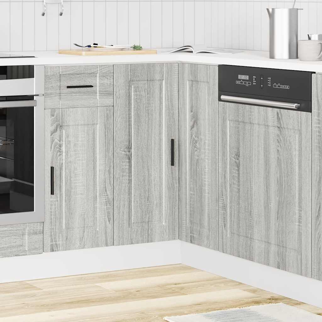 vidaXL Kitchen Corner Base Cabinet "Porto" Grey Sonoma Engineered Wood