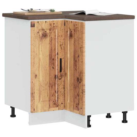 vidaXL Kitchen Corner Base Cabinet "Porto" Old Wood Engineered Wood
