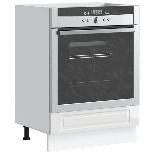 vidaXL Oven Cabinet "Porto" High Gloss White Engineered Wood