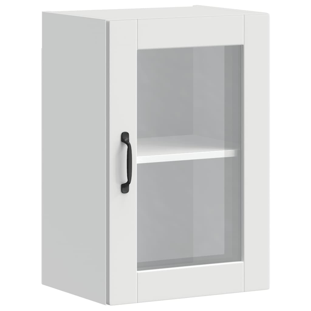 vidaXL Kitchen Wall Cabinet with Glass Door "Porto" White
