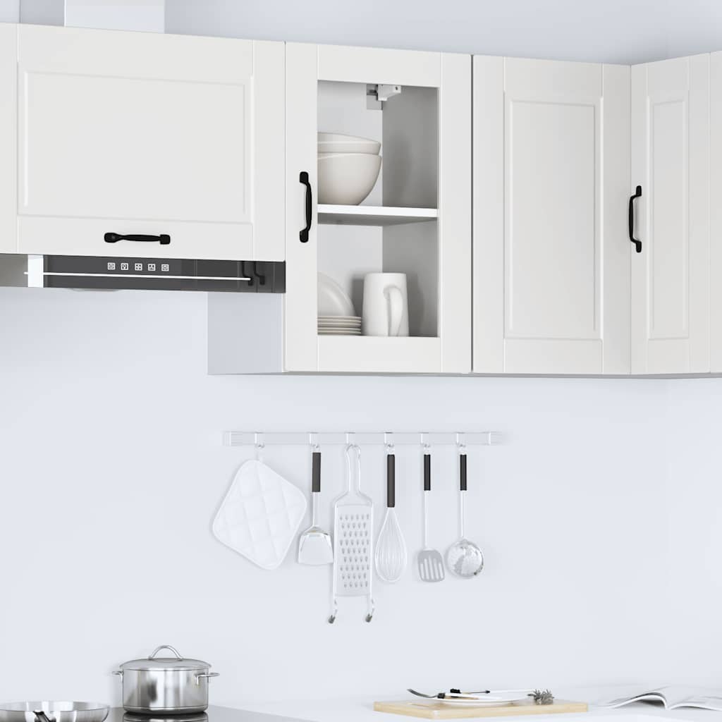 vidaXL Kitchen Wall Cabinet with Glass Door "Porto" White