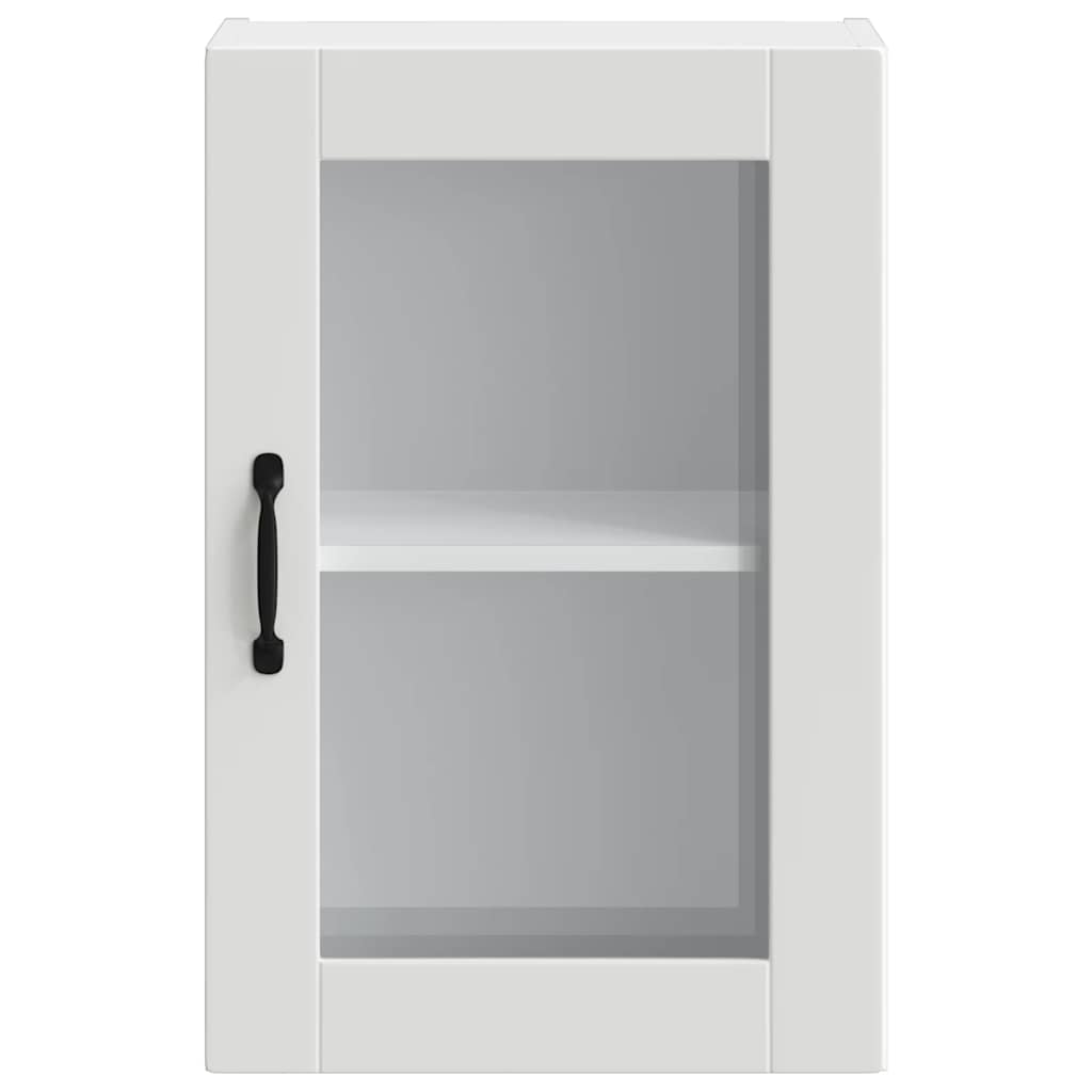 vidaXL Kitchen Wall Cabinet with Glass Door "Porto" White