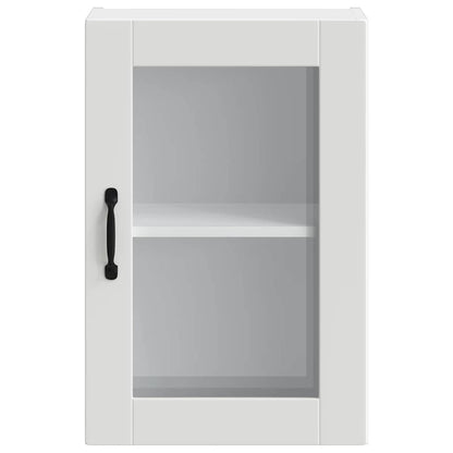 vidaXL Kitchen Wall Cabinet with Glass Door "Porto" White