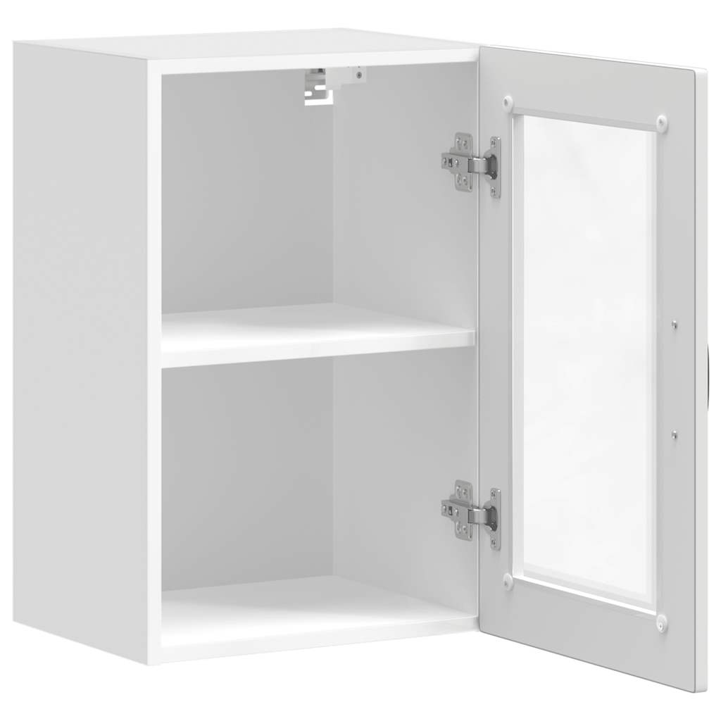vidaXL Kitchen Wall Cabinet with Glass Door "Porto" White