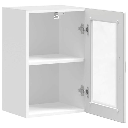 vidaXL Kitchen Wall Cabinet with Glass Door "Porto" White