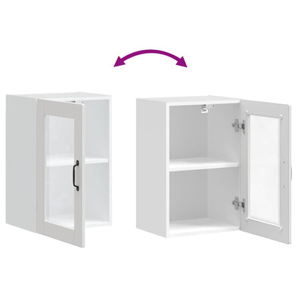 vidaXL Kitchen Wall Cabinet with Glass Door "Porto" White