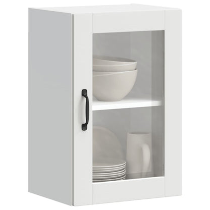 vidaXL Kitchen Wall Cabinet with Glass Door "Porto" White