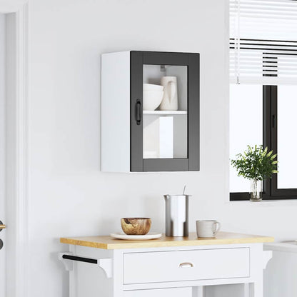 vidaXL Kitchen Wall Cabinet with Glass Door "Porto" Black