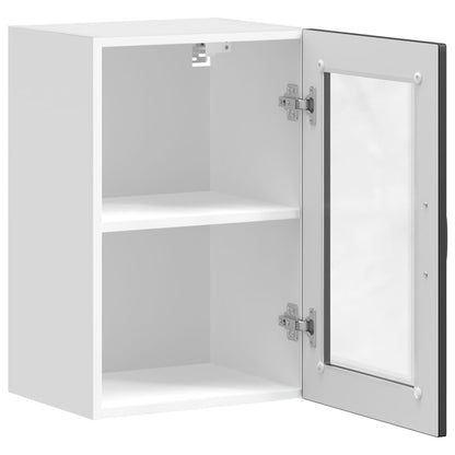 vidaXL Kitchen Wall Cabinet with Glass Door Porto Black