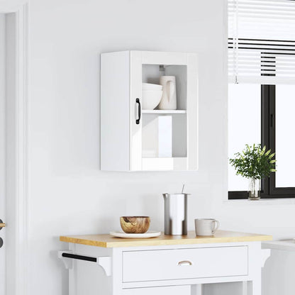 vidaXL Kitchen Wall Cabinet with Glass Door Porto High Gloss White