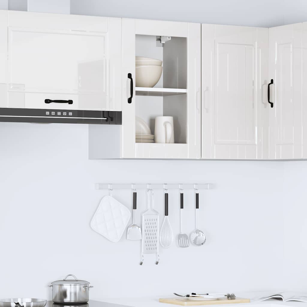 vidaXL Kitchen Wall Cabinet with Glass Door Porto High Gloss White