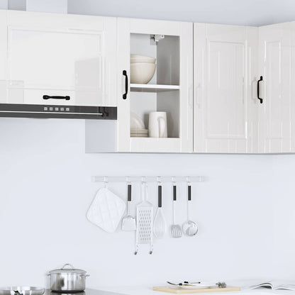 vidaXL Kitchen Wall Cabinet with Glass Door Porto High Gloss White