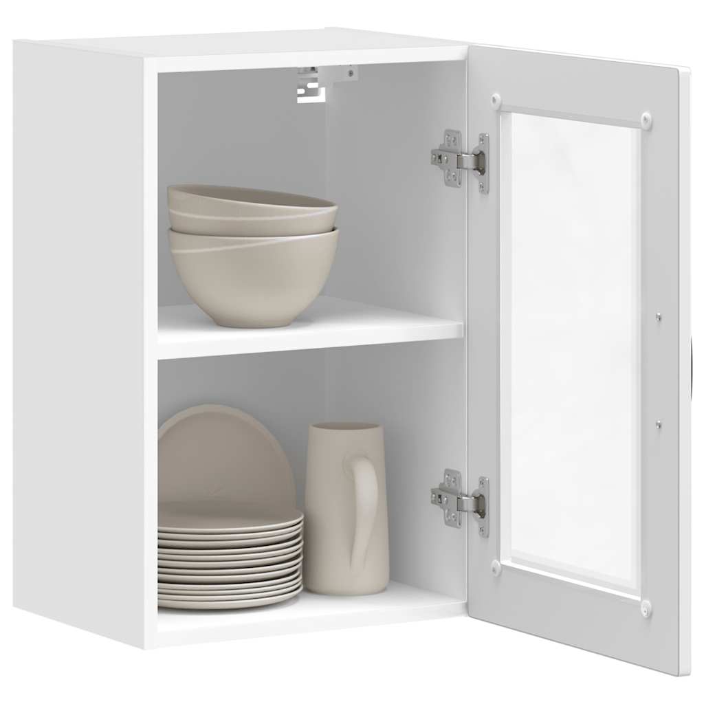 vidaXL Kitchen Wall Cabinet with Glass Door Porto High Gloss White