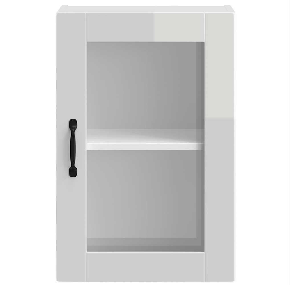 vidaXL Kitchen Wall Cabinet with Glass Door Porto High Gloss White