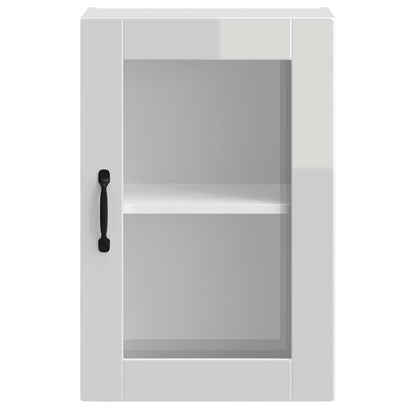 vidaXL Kitchen Wall Cabinet with Glass Door Porto High Gloss White