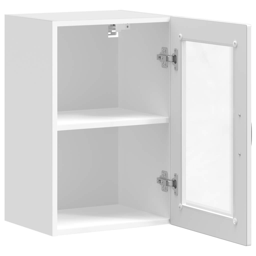 vidaXL Kitchen Wall Cabinet with Glass Door Porto High Gloss White